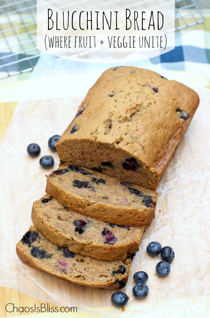 A zucchini recipe never tasted sweeter! A zucchini bread recipe made even more delicious with fresh blueberries, we call it Blucchini Bread.