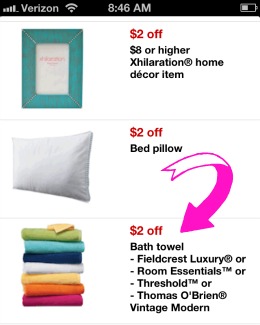 Target towel mobile coupon