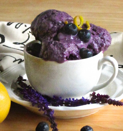 Honey Blueberry Basil Ice Cream