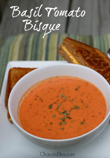 Easy Basil Tomato Bisque soup recipe you can make from home, just like in restaurants.