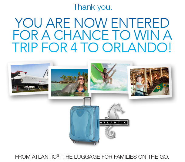 Win a trip for 4 to Orlando, FL courtesy of American Tourister!