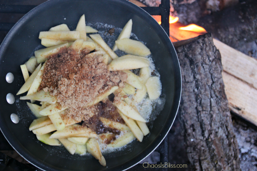 The easy camping recipe you can't leave home without! Campfire Skillet Apples, an apple recipe you can make on the stove or over a fire.