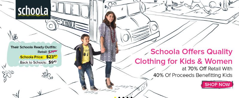 Shop at Schoola and 40% is donated to your local schools.