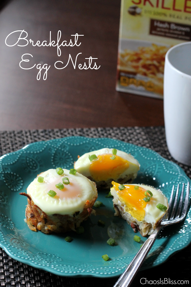 These Breakfast Egg Nests are a great breakfast recipe using hash browns, and they're fun for kids!