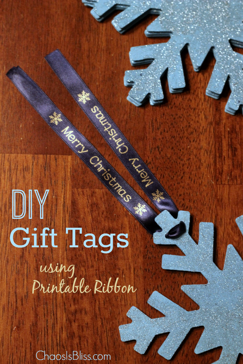 Create your own DIY gift tags using printable ribbon. So easy and cute!